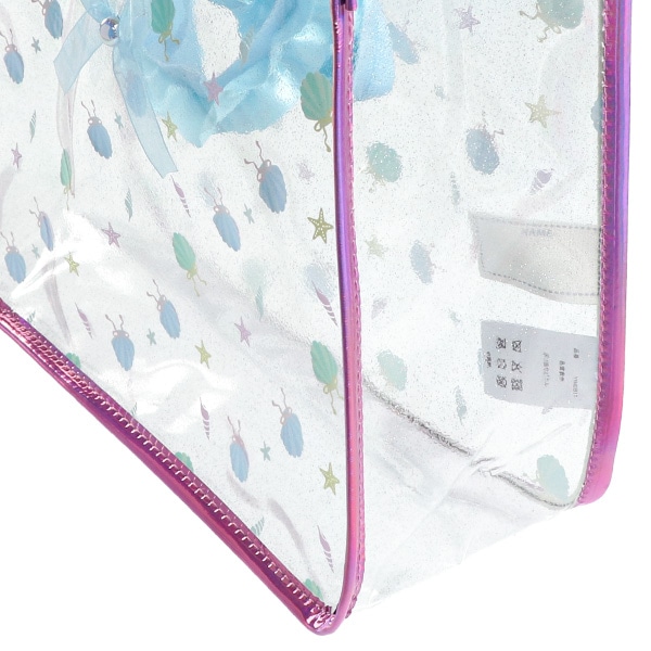 持ち手フリルクリアビーチバッグ（シェル）