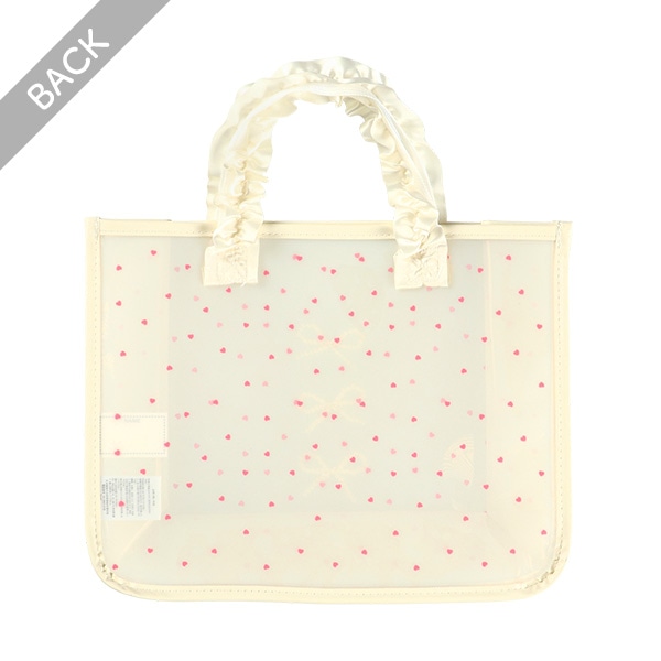 持ち手フリルビーチバッグ（パールリボン）