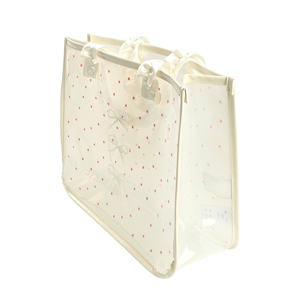 持ち手フリルビーチバッグ（パールリボン）