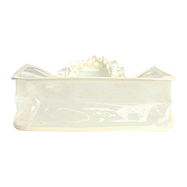 持ち手フリルビーチバッグ（パールリボン）