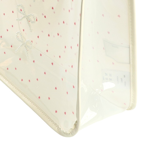 持ち手フリルビーチバッグ（パールリボン）