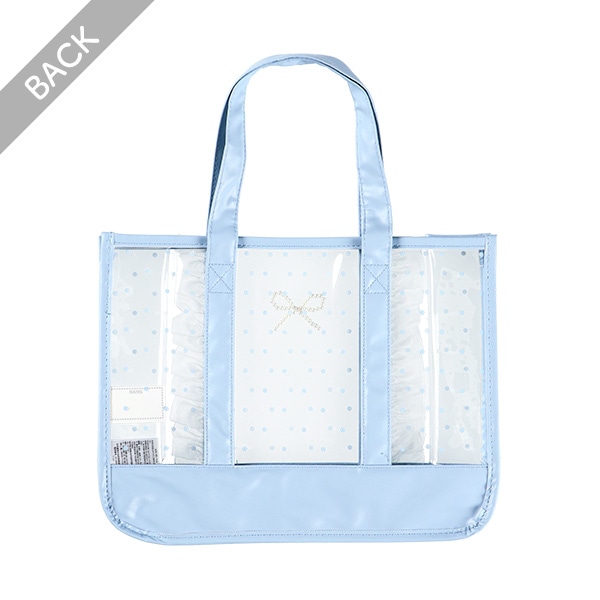 縦フリルクリアビーチバッグ（パールリボン）