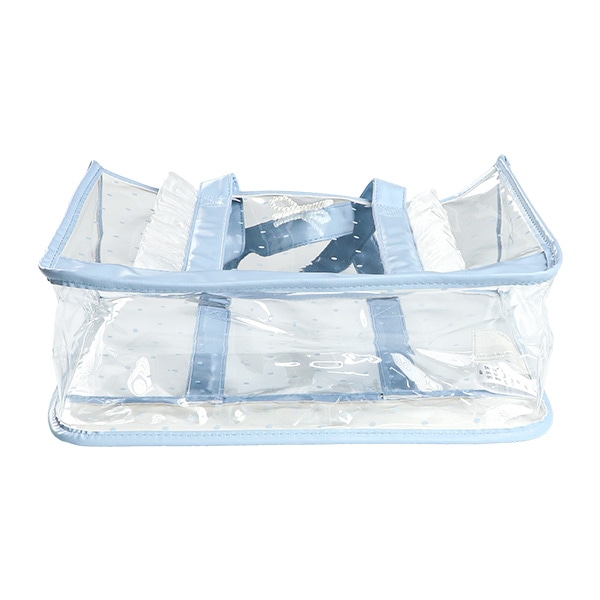 縦フリルクリアビーチバッグ（パールリボン）