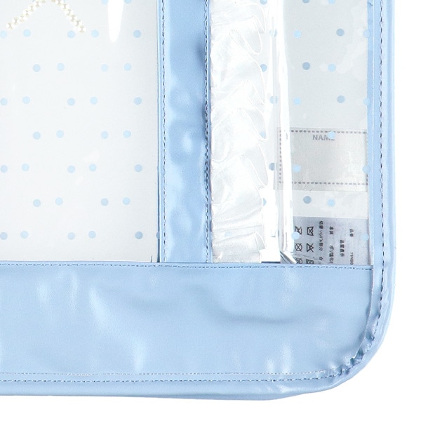 縦フリルクリアビーチバッグ（パールリボン）