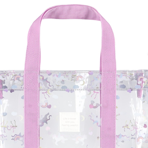 ショルダー付き角型ビーチバッグ（ユニコーン）