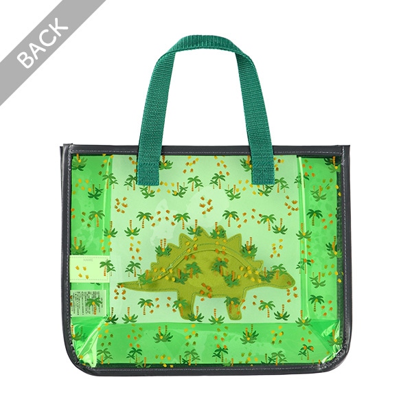 スパンコール入りクリアビーチバッグ（ステゴサウルス）