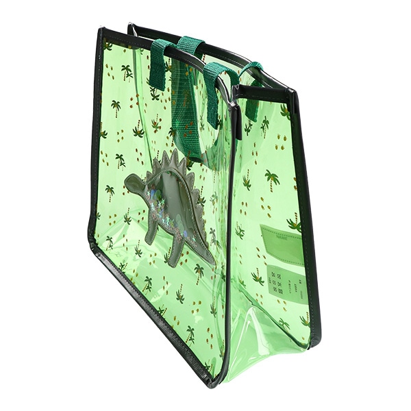 スパンコール入りクリアビーチバッグ（ステゴサウルス）