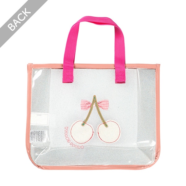 スパンコール入りクリアビーチバッグ（チェリー）