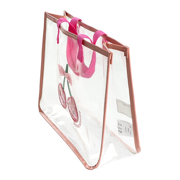 スパンコール入りクリアビーチバッグ（チェリー）