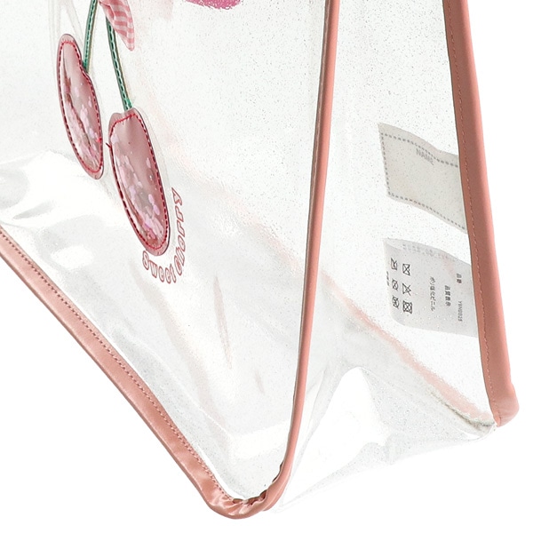 スパンコール入りクリアビーチバッグ（チェリー）