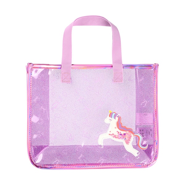 スパンコール入りクリアビーチバッグ（ユニコーン）