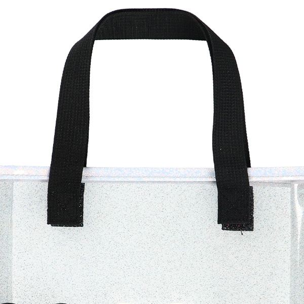 スパンコール入りクリアビーチバッグ（モノトーンハート）