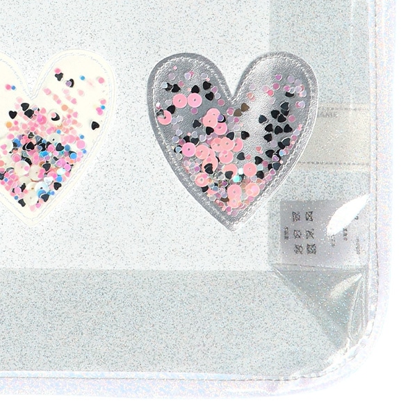 スパンコール入りクリアビーチバッグ（モノトーンハート）