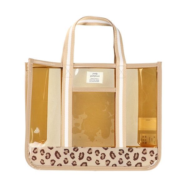 クリアビーチバッグ（ヒョウ柄使い）