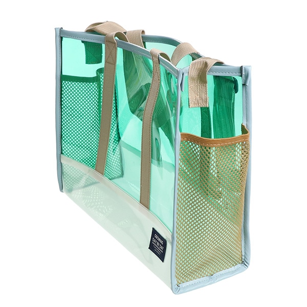 ショルダー付き角型付きビーチバッグ