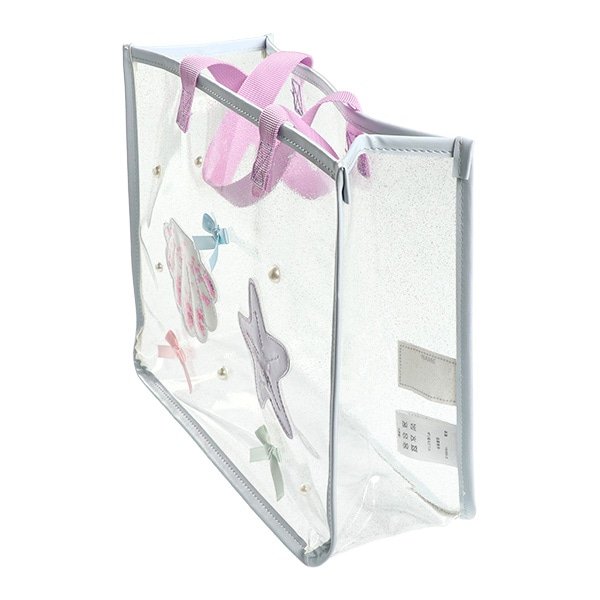 スパンコール入りクリアビーチバッグ（シェル）