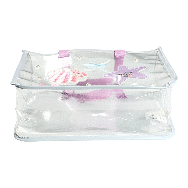 スパンコール入りクリアビーチバッグ（シェル）