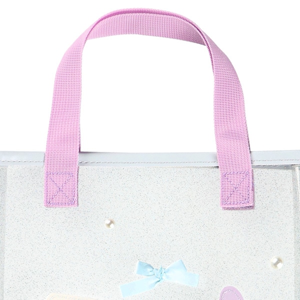 スパンコール入りクリアビーチバッグ（シェル）