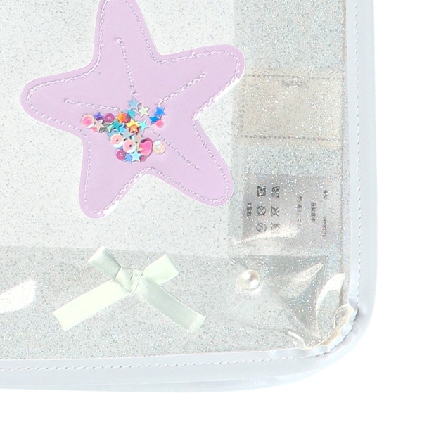 スパンコール入りクリアビーチバッグ（シェル）