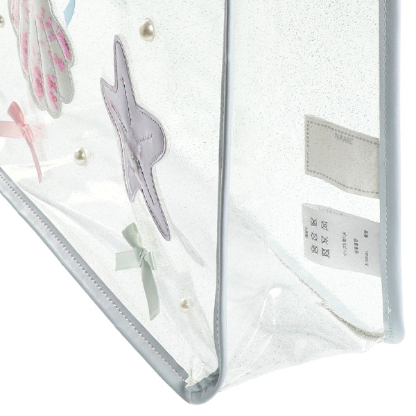 スパンコール入りクリアビーチバッグ（シェル）