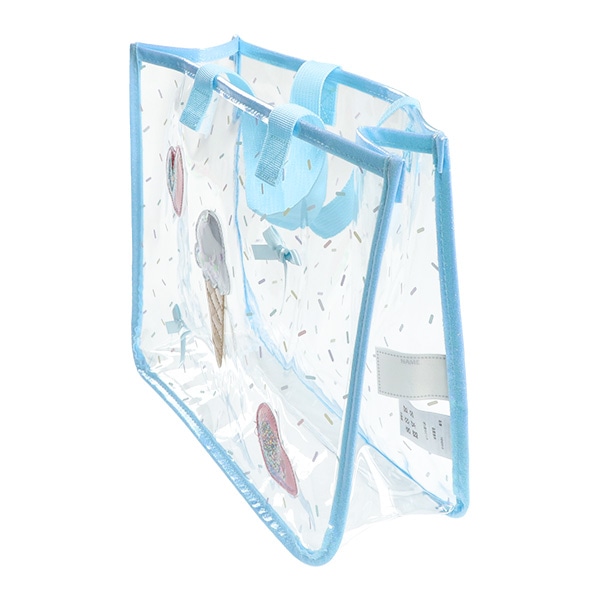 スパンコール入りクリアビーチバッグ（アイスハート）