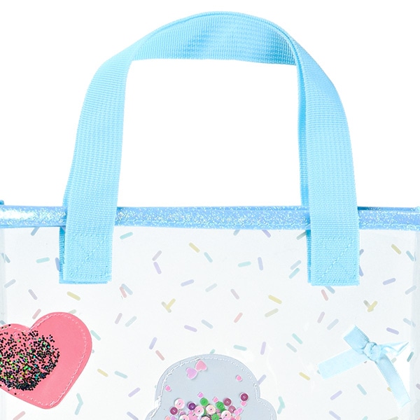 スパンコール入りクリアビーチバッグ（アイスハート）