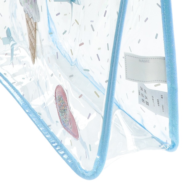 スパンコール入りクリアビーチバッグ（アイスハート）