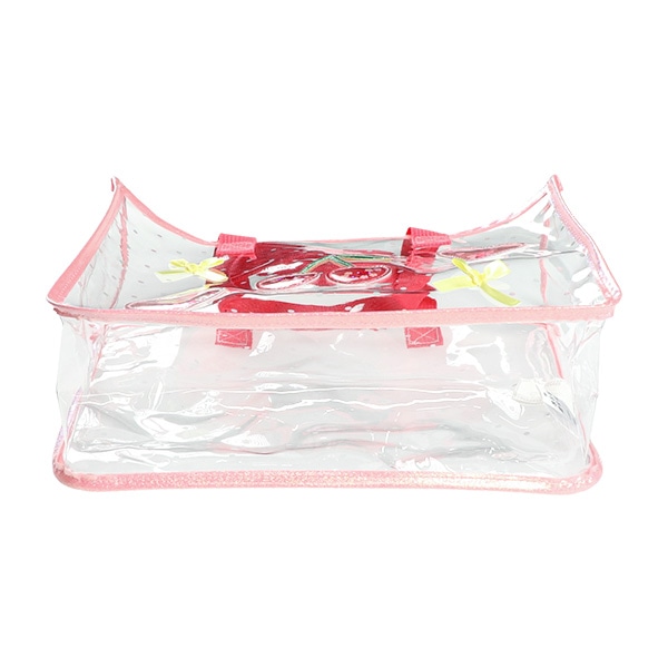 スパンコール入りクリアビーチバッグ（ハートチェリー）