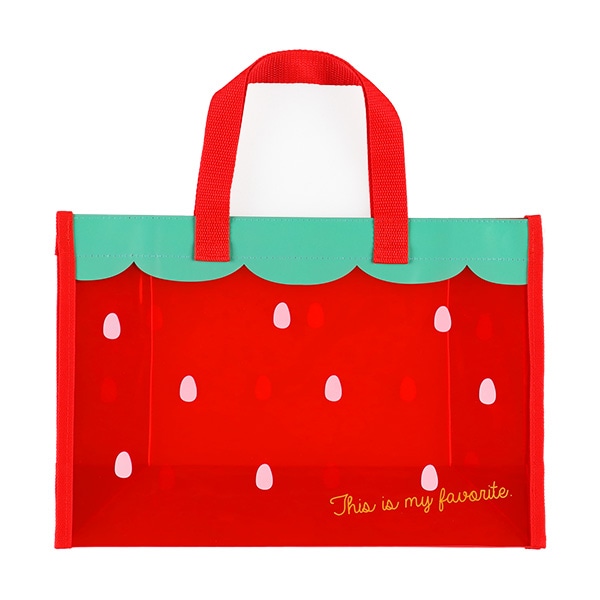 角型クリアビーチバッグ（いちご）