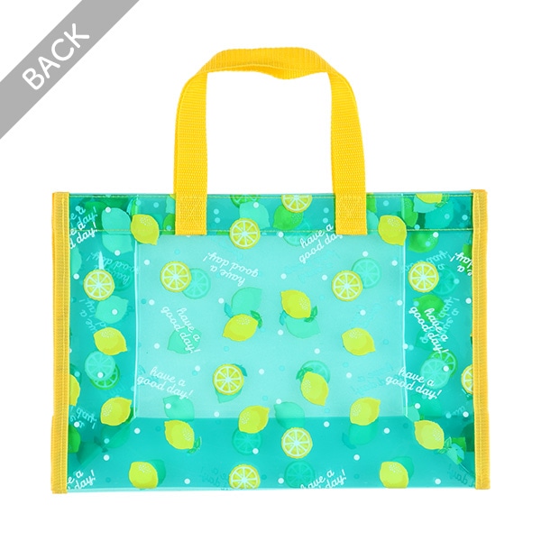 角型クリアビーチバッグ（レモンドット）