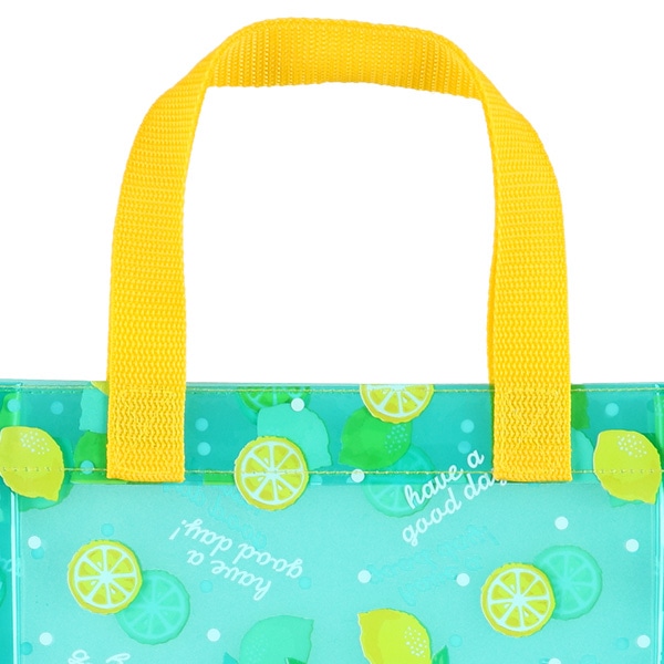 角型クリアビーチバッグ（レモンドット）