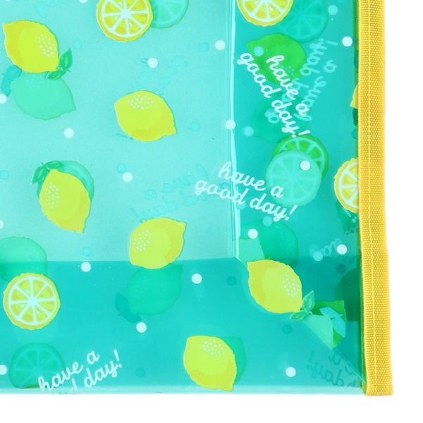 角型クリアビーチバッグ（レモンドット）