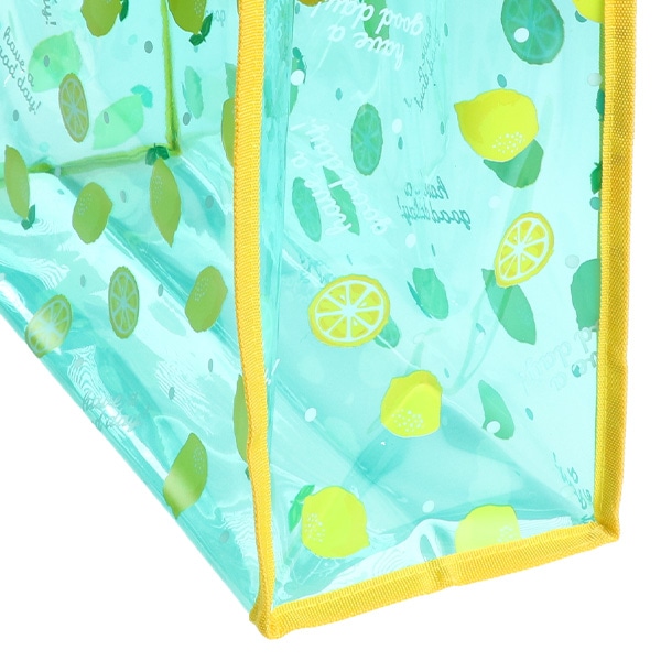 角型クリアビーチバッグ（レモンドット）