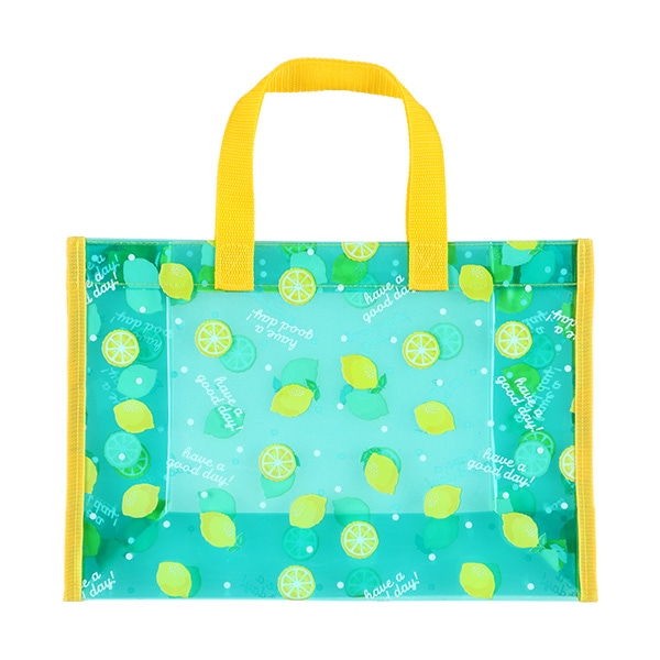 角型クリアビーチバッグ（レモンドット）