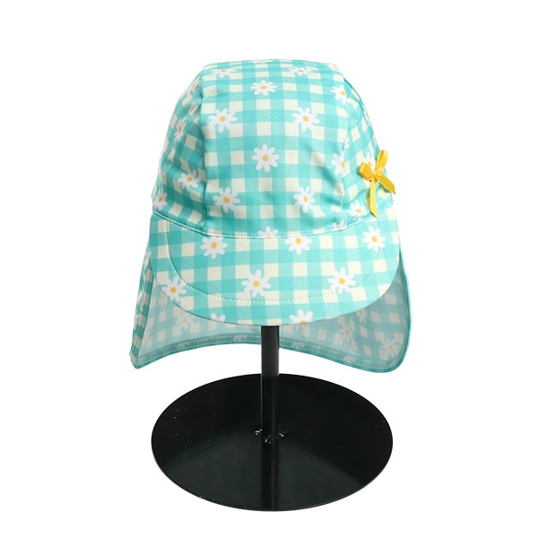 日よけ付きアクアキャップ（チェック・花）