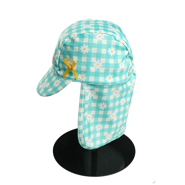 日よけ付きアクアキャップ（チェック・花）
