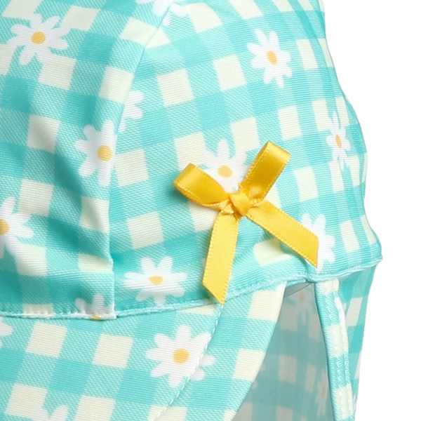 日よけ付きアクアキャップ（チェック・花）