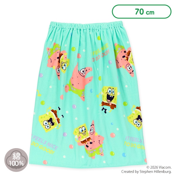 70cm丈巻きタオル（スポンジボブ）
