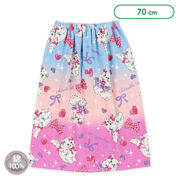70cm丈巻きタオル（ねこリボン）