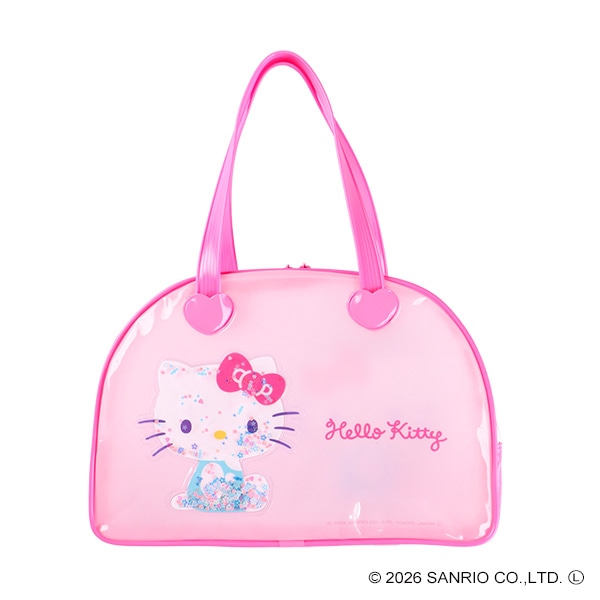 スパンコール入りボストン型ビーチバッグ（ハローキティ）