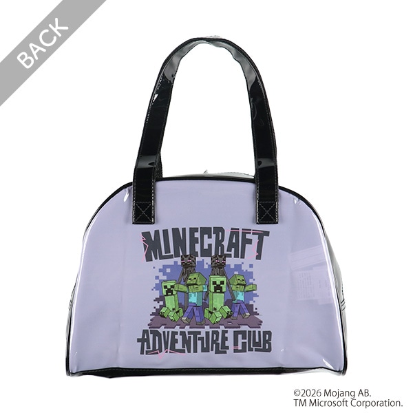 ボストン型ビーチバッグ（マインクラフト・パープルグレー）