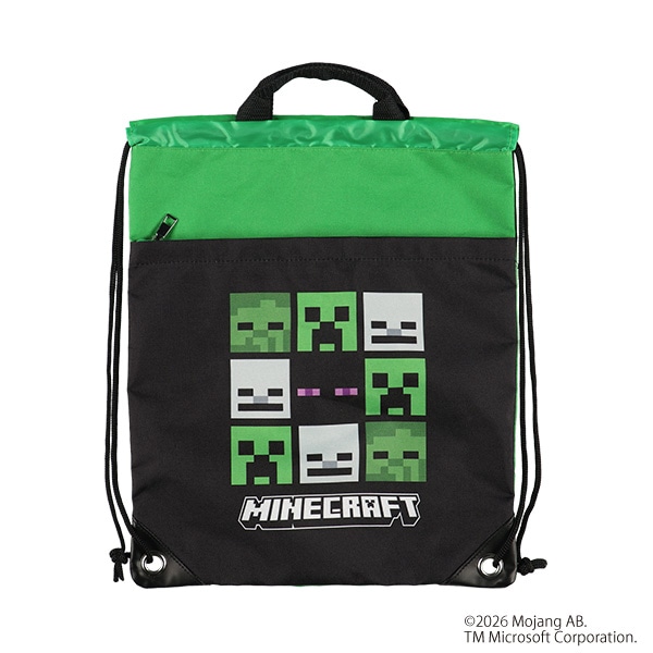 ナップサック型ビーチバッグ（マインクラフト・グリーン）