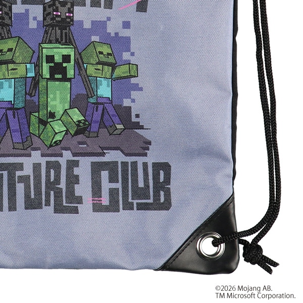 ナップサック型ビーチバッグ（マインクラフト・パープルグレー）