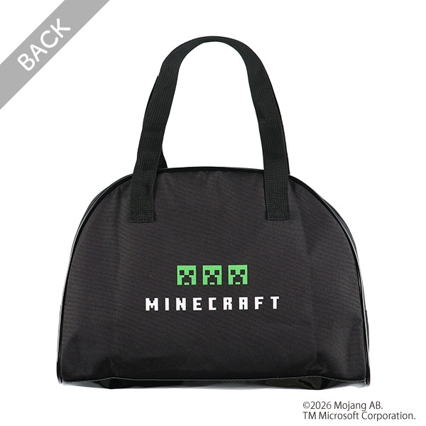 ポリエステルボストン型ビーチバッグ（マインクラフト・ブラック）
