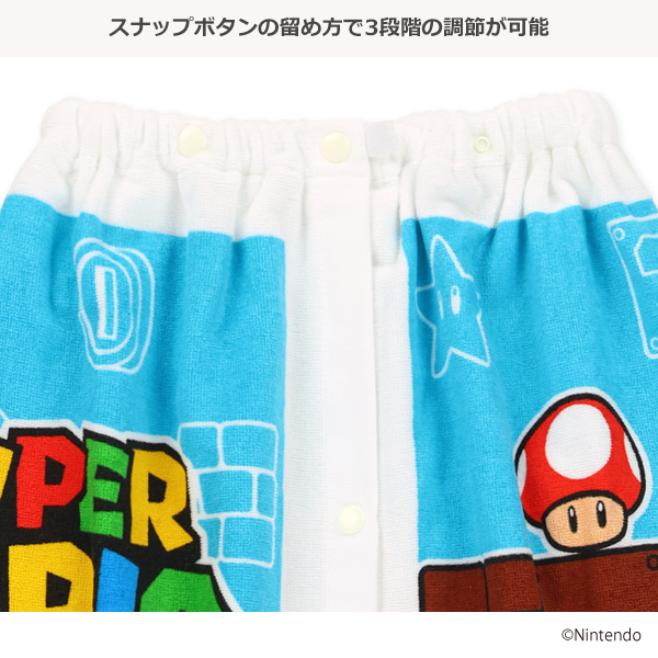 バンダイ）80cm丈巻きタオル（スーパーマリオ・パネル柄）