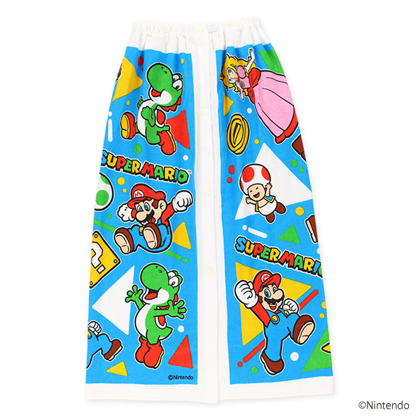 バンダイ）80cm丈巻きタオル（スーパーマリオ・総柄）
