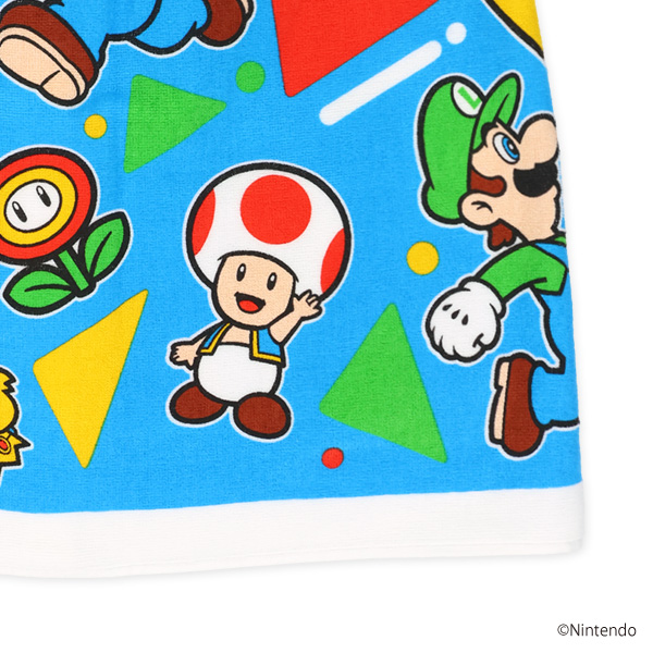 バンダイ）80cm丈巻きタオル（スーパーマリオ・総柄）