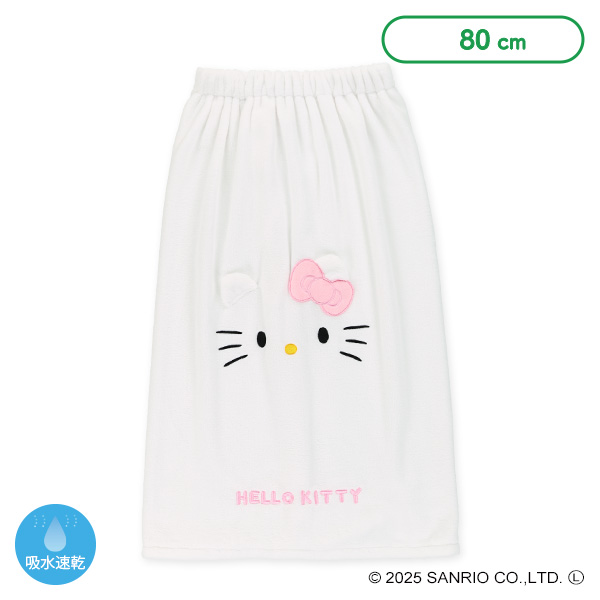 80cm丈マイクロファイバー巻きタオル（ハローキティ）