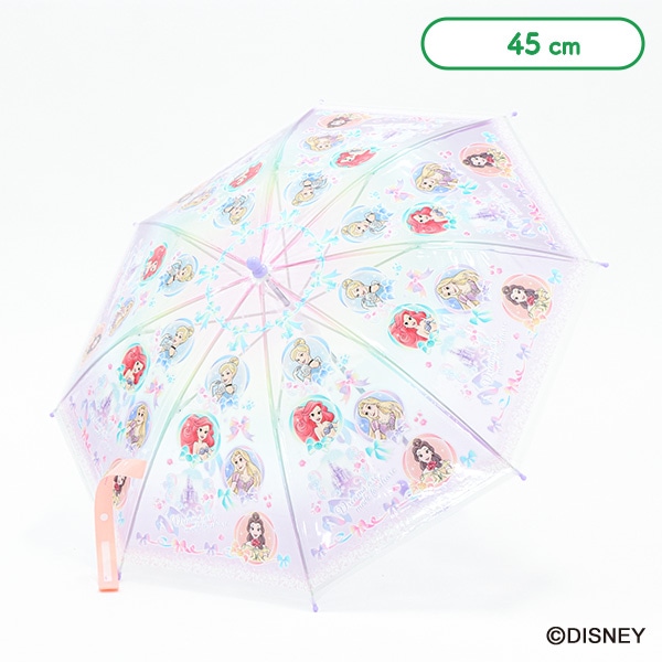 スケーター）ビニール手開き傘 45cm（ディズニープリンセス）