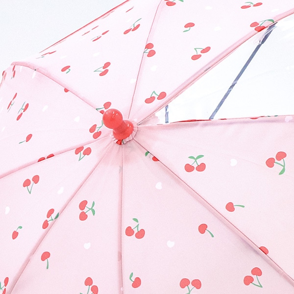 手開き傘 40cm（ハートチェリー）